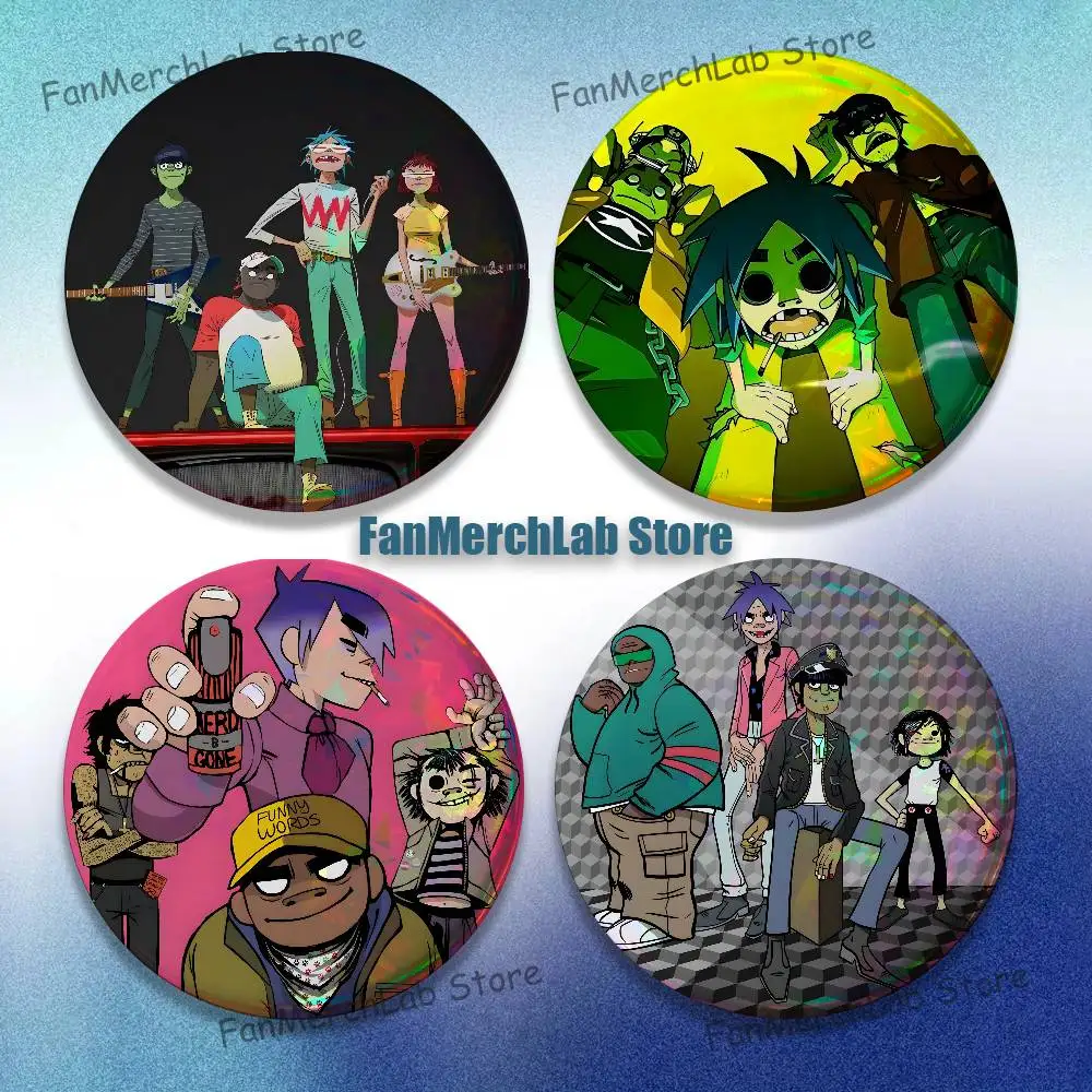 G-Gorillaz Rock Band Brooches for Backpack Jewelry Accessories Gift Round Creative Anime Badge Brooch on Gifts