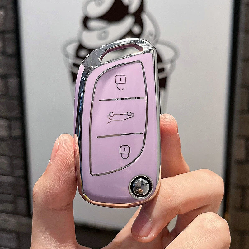 

TPU Car Key Case Cover Shell Fob For Peugeot Citroen C1 C2 C3 C4 C5 DS3 DS4 DS5 DS6 Auto Key Shell Accessories Keychain