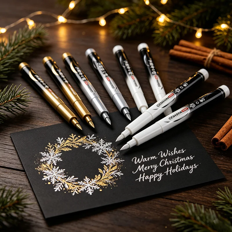 3Pcs Brush Pens – Black/White/Silver, Soft Flexible Tip for Calligraphy, Hand Lettering, Journaling, Art Drawing