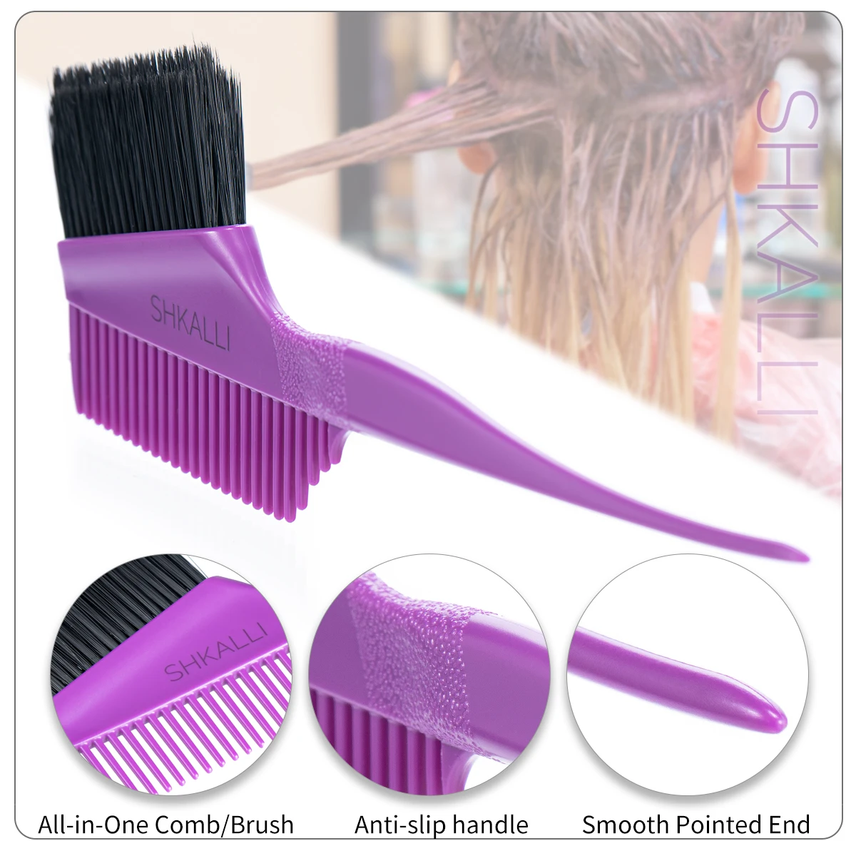 Professioneller Haarfarbkamm und Bürste für den Salon und den Heimgebrauch | Ergonomisches Kammbürsten-Hybrid-Design | Bleichmittel, Highlights, Up Tools – Detail 2