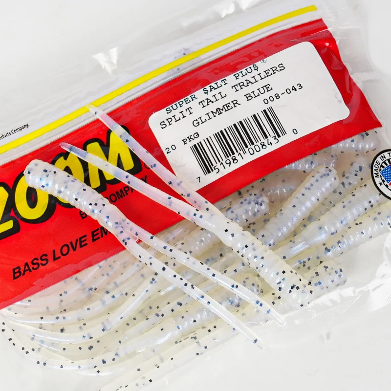 

ZOOM US Imported Split Tail Trailer Baffle Jig Trailing Tail, Fork Tail Worm