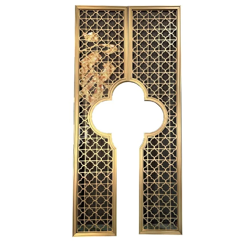 

Rust steel screen partition hotel lobby entrance metal