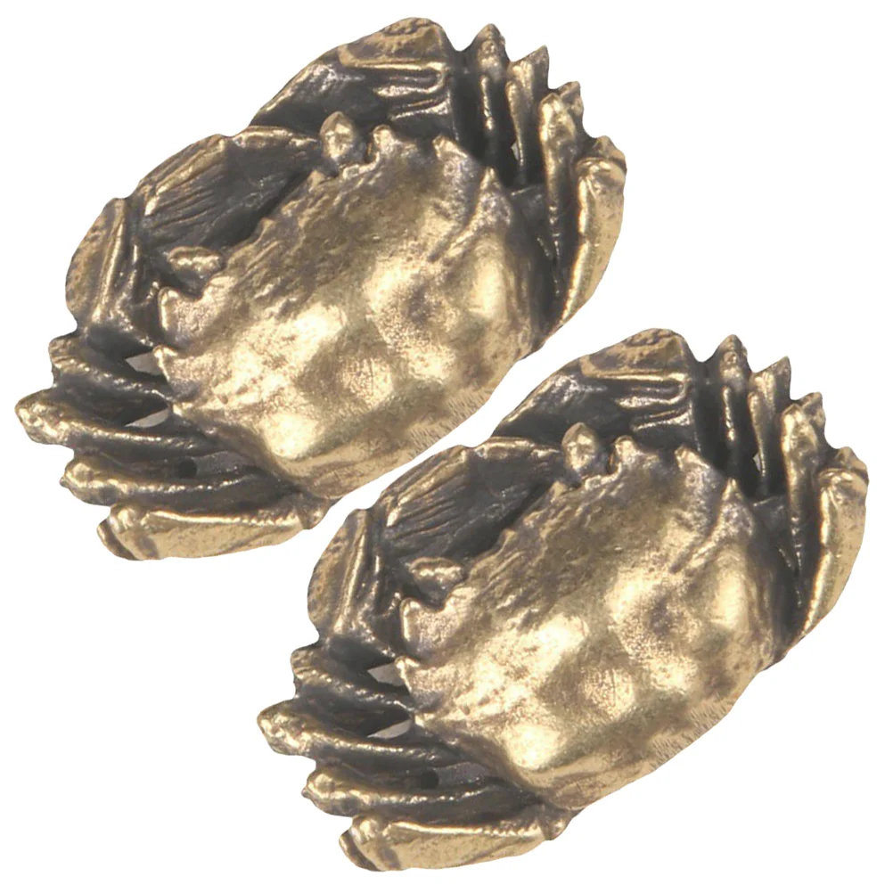 Gold Crab Statue Retro Brass Small Desktop Ornaments Animal Bronze Carving Crafts Decor Charm