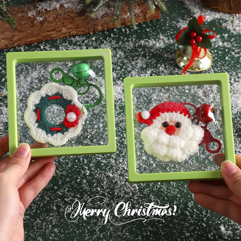

Christmas Knitted Keychain Toy Handmade Christmas Tree Santa Christmas Hat New Hand Knitted Christmas Pendant For Girl Kids Gift