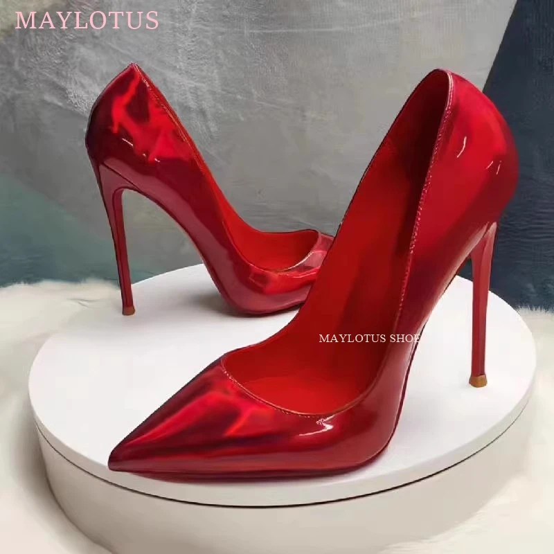 Shoes Women Pumps Fashion High Heels Shoes RED GOLD BLUE White Shoes Women Wedding Shoes Ladies Stiletto Women Heels 2024