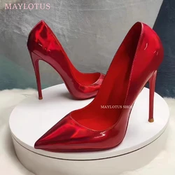 Shoes Women Pumps Fashion High Heels Shoes RED GOLD BLUE White Shoes Women Wedding Shoes Ladies Stiletto Women Heels 2024