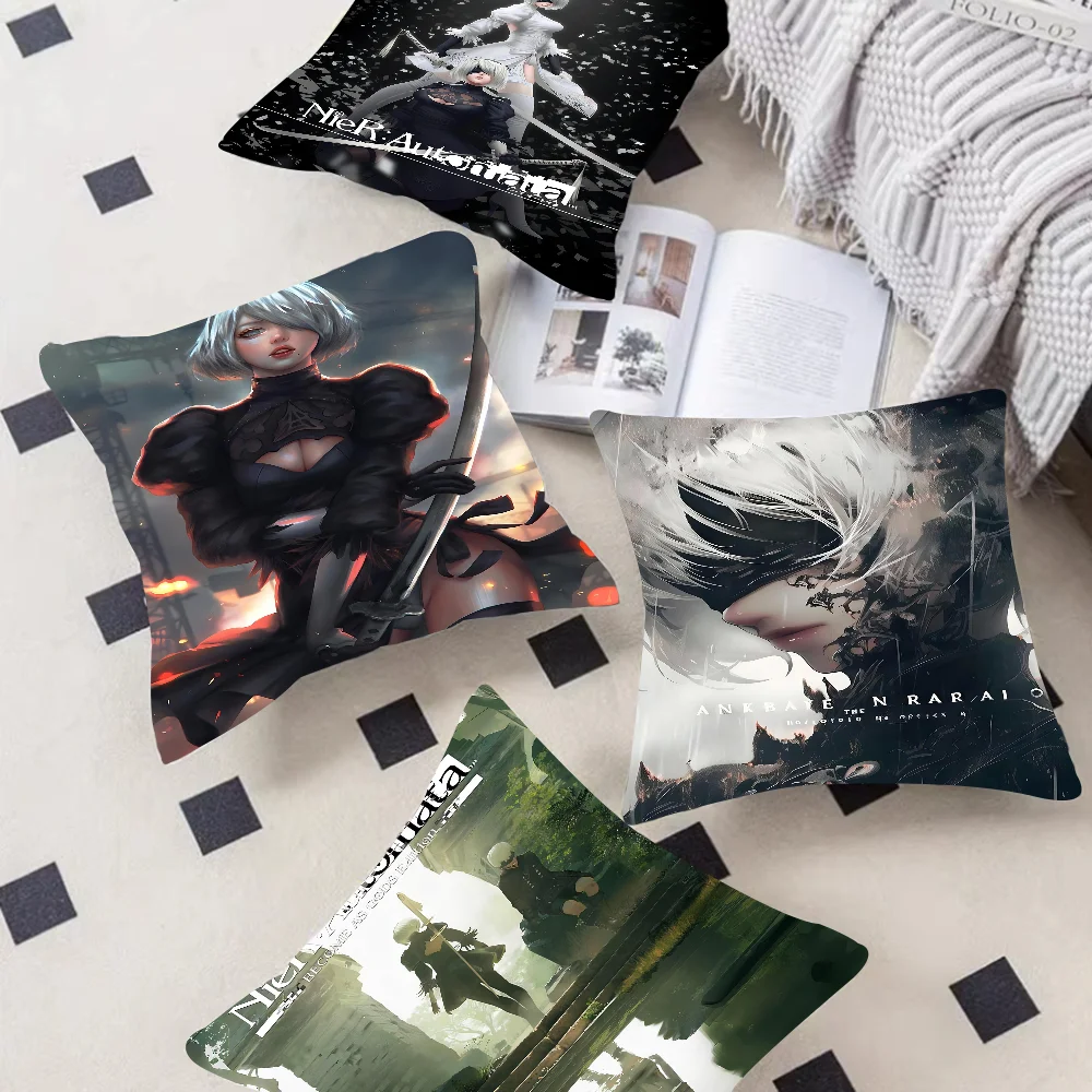 

NieR Automata Pillow Cushion Cover Pillowcase Living Room Sofa Home Decor Customized