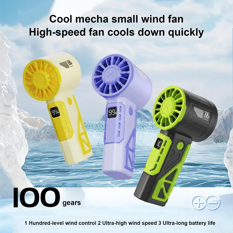 

Handheld High Speed Mech Fan Handheld Mechanical Design Speed Mech Outdoor Portable Turbo Fan Stepless Speed Adjustable