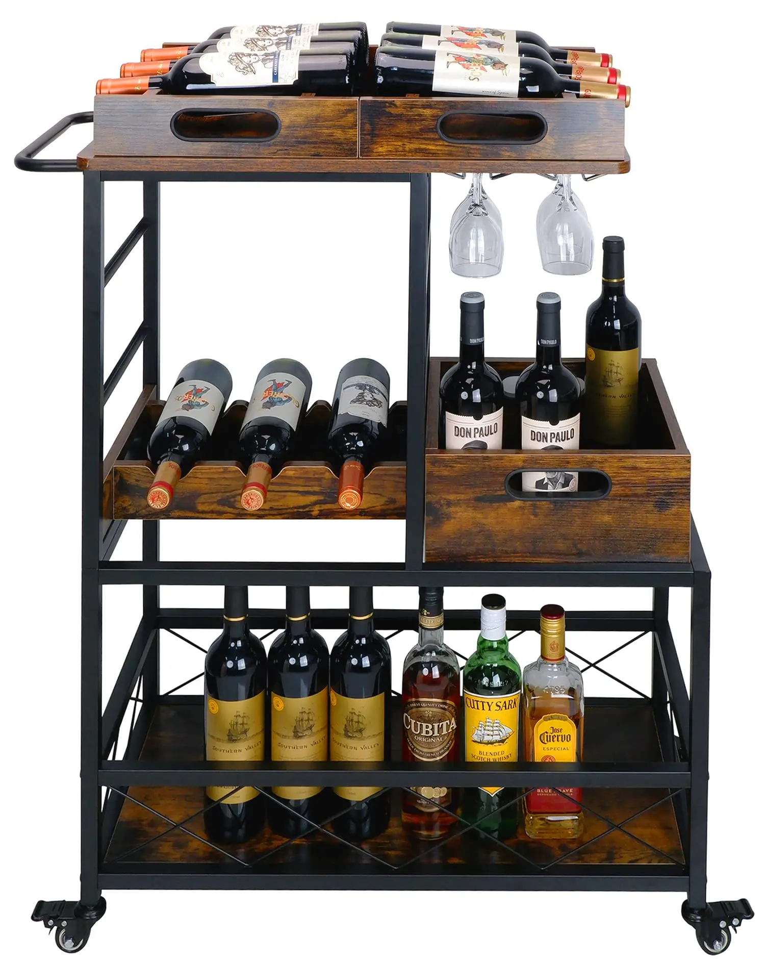 Multifunctionele Bar Truck Opslag Trolley, Ronde Bar Nachtkastje Met Wielen, Keuken Opslag Trolley Voor Thuis, Eetkamer