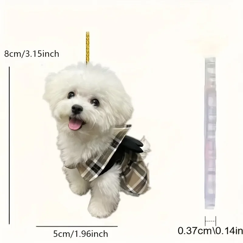 1pc Cute acrylic puppy car decorations are the perfect choice for Christmas trees, couple gifts, home and backpack decorations