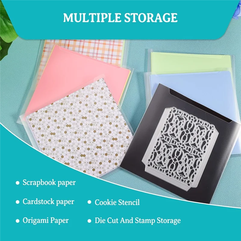 TA-60Piece Penyimpanan Kertas 6X6 Inci, Selongsong Plastik Bening dengan 120 Tab Indeks Lengket untuk Mengatur Kertas Scrapbook, Stok Kartu