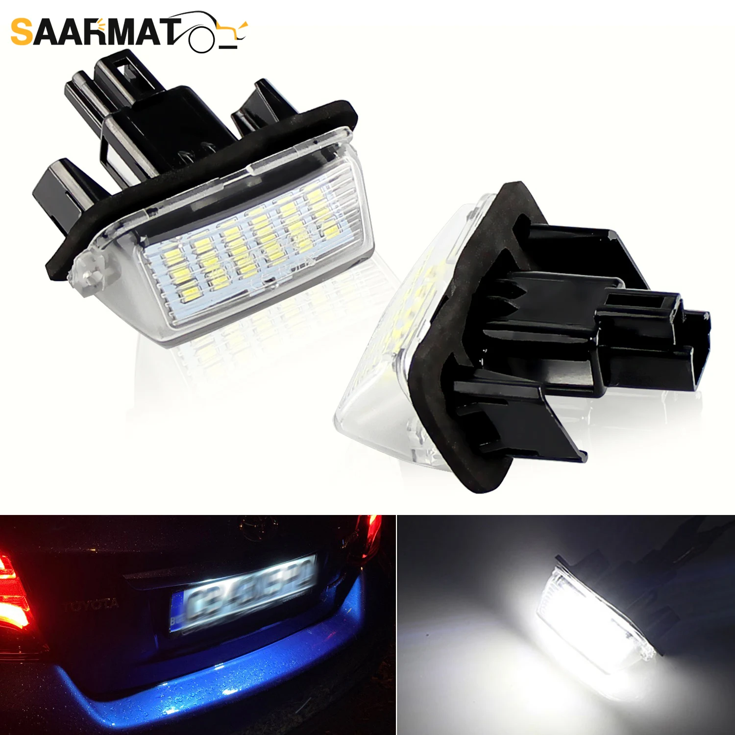 

2 шт. светодиодный автомобильный номерной знак Canbus 6000K белый для Toyota Esquire Highlander Noah Prius C Proace Ractis SAI Yaris без ошибок