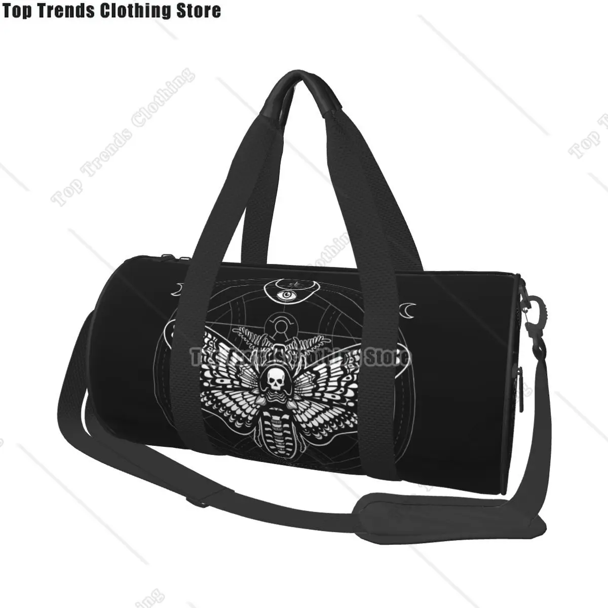 

Black Skull Moth Dead Gym Bag Head Mystical Symbol Waterproof Sports Bags Gym Accessories Travel Handbag Fitness Bag For Couple