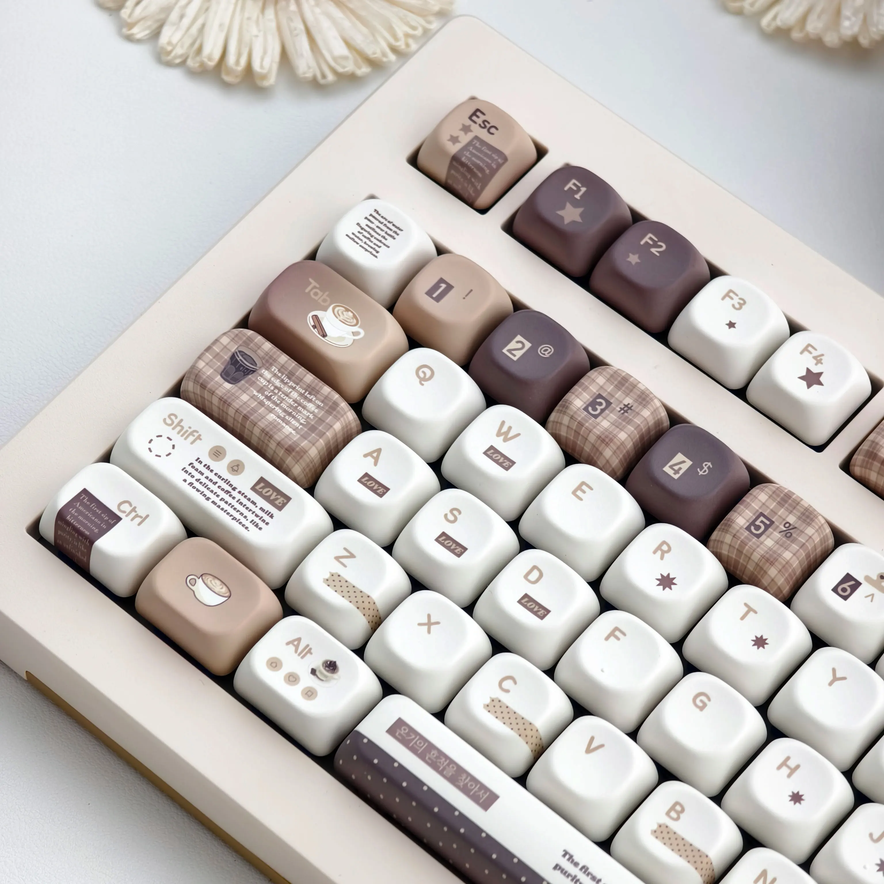 120 مفتاح خمسة جوانب صبغ التسامي PBT أغطية المفاتيح الكرز و MOA الملف الشخصي مخصص القهوة تحت عنوان لوحة المفاتيح Keycap للوحة المفاتيح MX التبديل