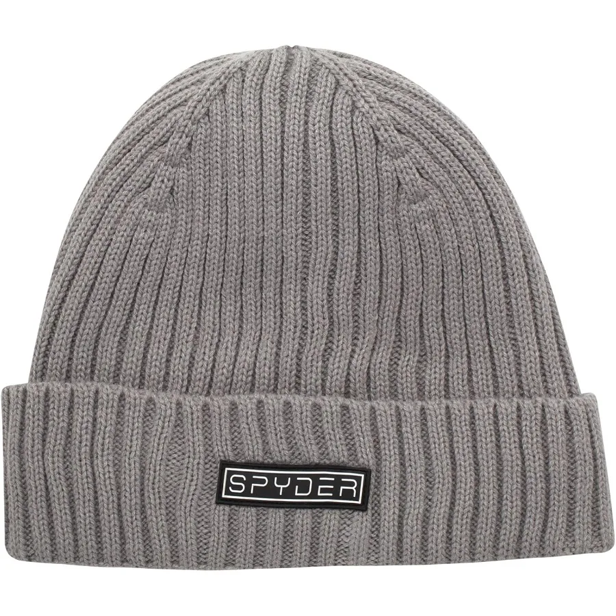 

Spyder Knitted Mens Beanie - 1 Pack/2 Pack Cozy Rib Knit Beanie for Men - Warm Winter Hat Skull Cap w/Embroidered Logo Patch
