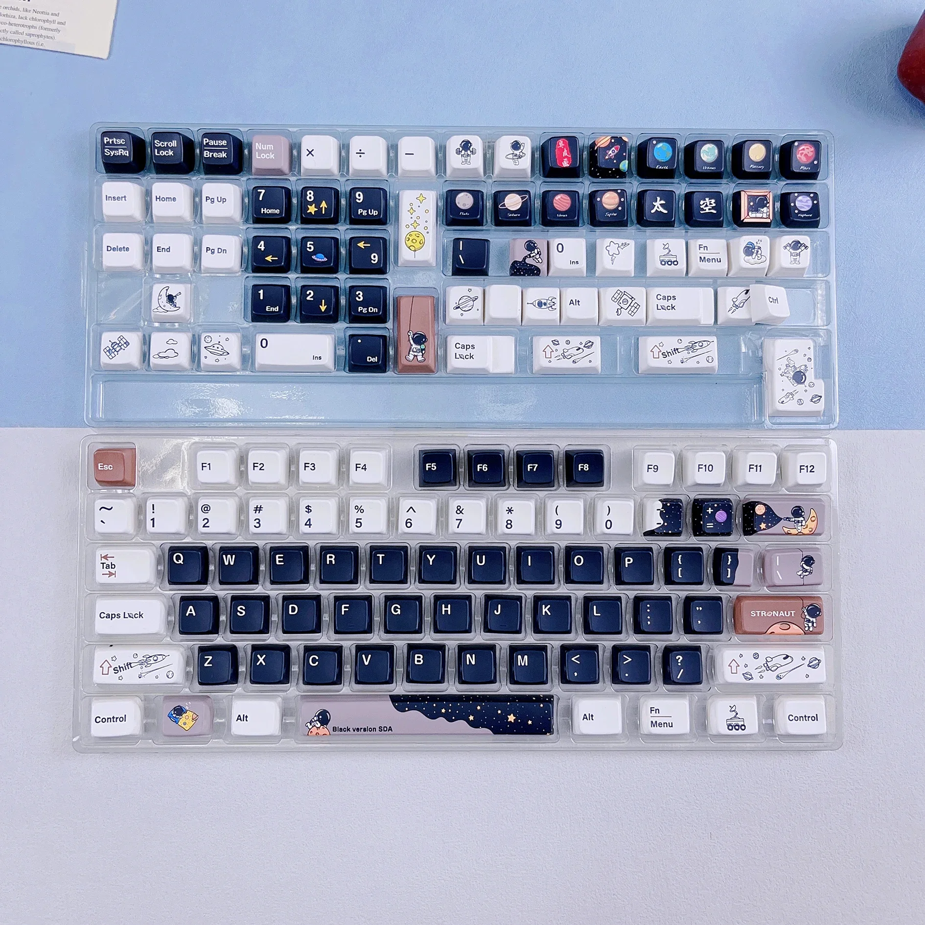 MDA height astronaut keycap PBT five-sided sublimation split space 7U personalized cartoon canned small full set