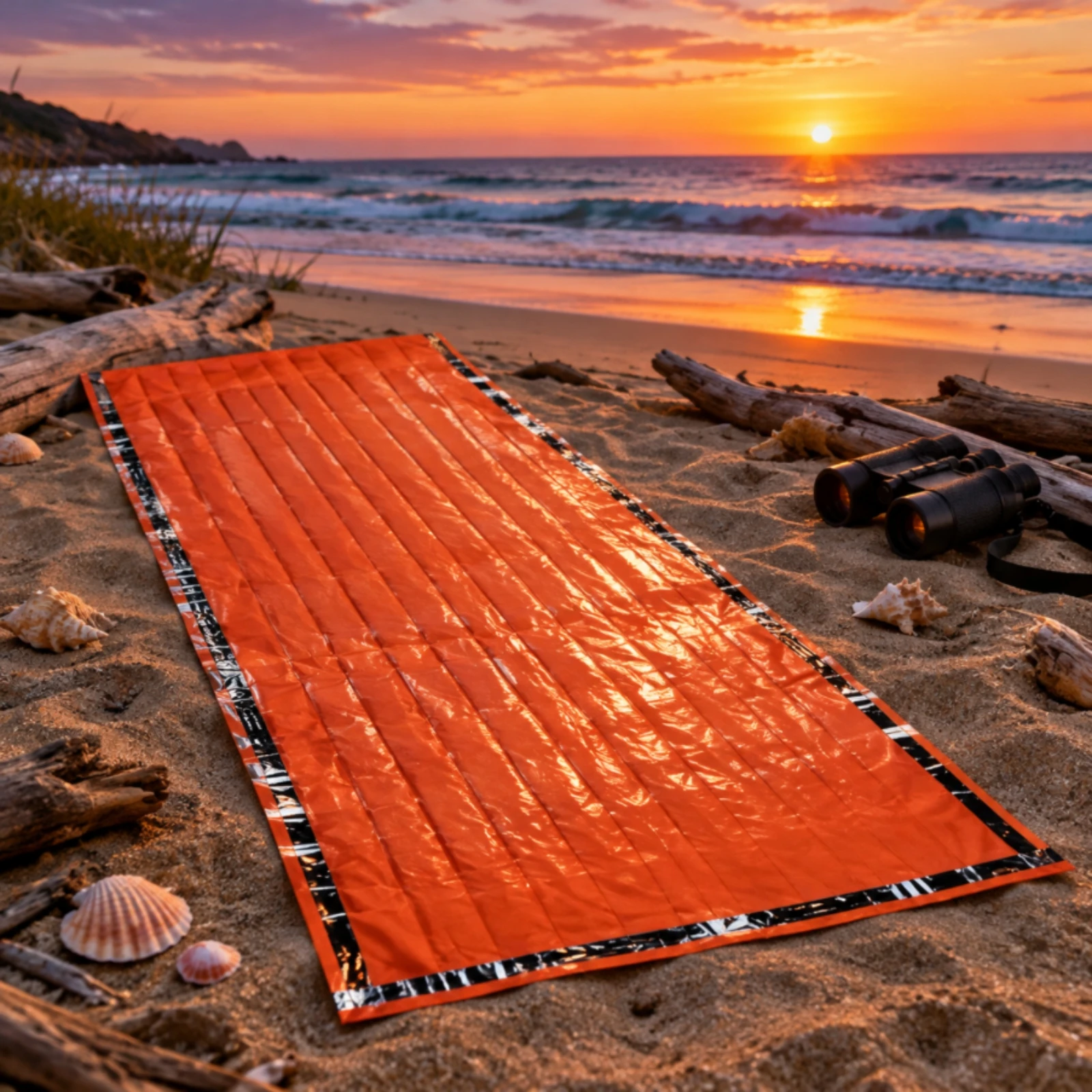 Emergency Sleeping Bag with Quilted Panels Long-Lasting Reflective Emergency Sleeping Bag Thermal Bivy Sack Full-Body Coverage