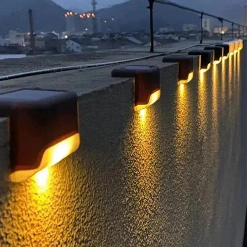 Solar Deck Step Lights Waterproof LED Solar Lamp for Outdoor Railing Stairs Fence Yard Patio and Garden Pathway Decoration