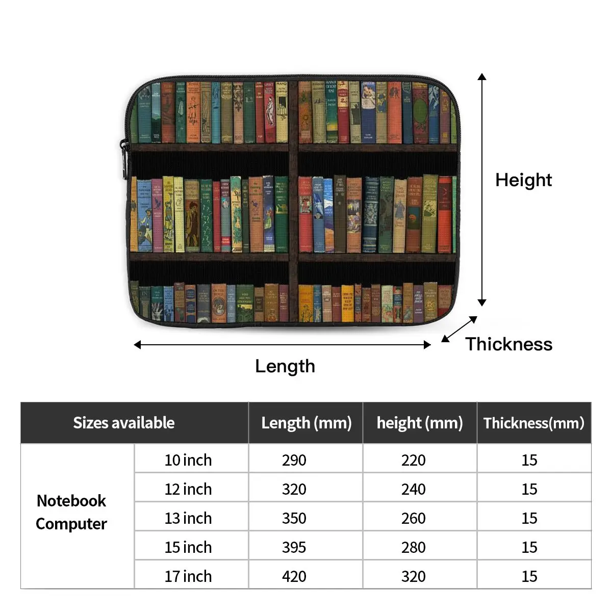 Education Library Book Notebook Laptop Bag Case Pouch Notebook Sleeve Cover Bag Tablet Shockproof Case Bag