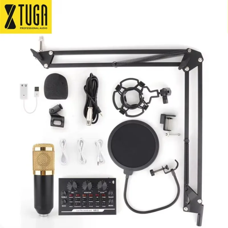 Wholesale BM800 Condenser Microphone and V8 Recording Sound Card Set China Supply Audio Sound Cards & Mixers