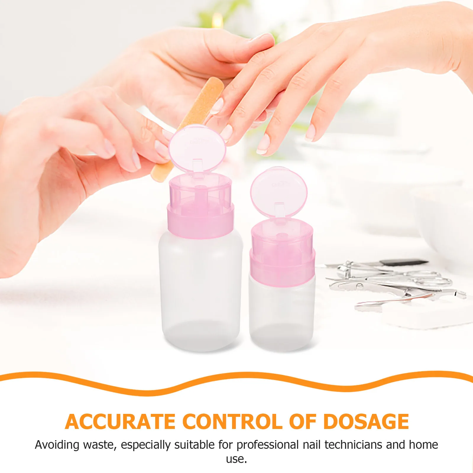 6 قطعة مزيل طلاء الأظافر 60 مللي 220 مللي دفع العلوي زجاجات الجرعات الدقيقة لا تسرب موزع ماكياج فارغ مزيل ماكياج موزع #5