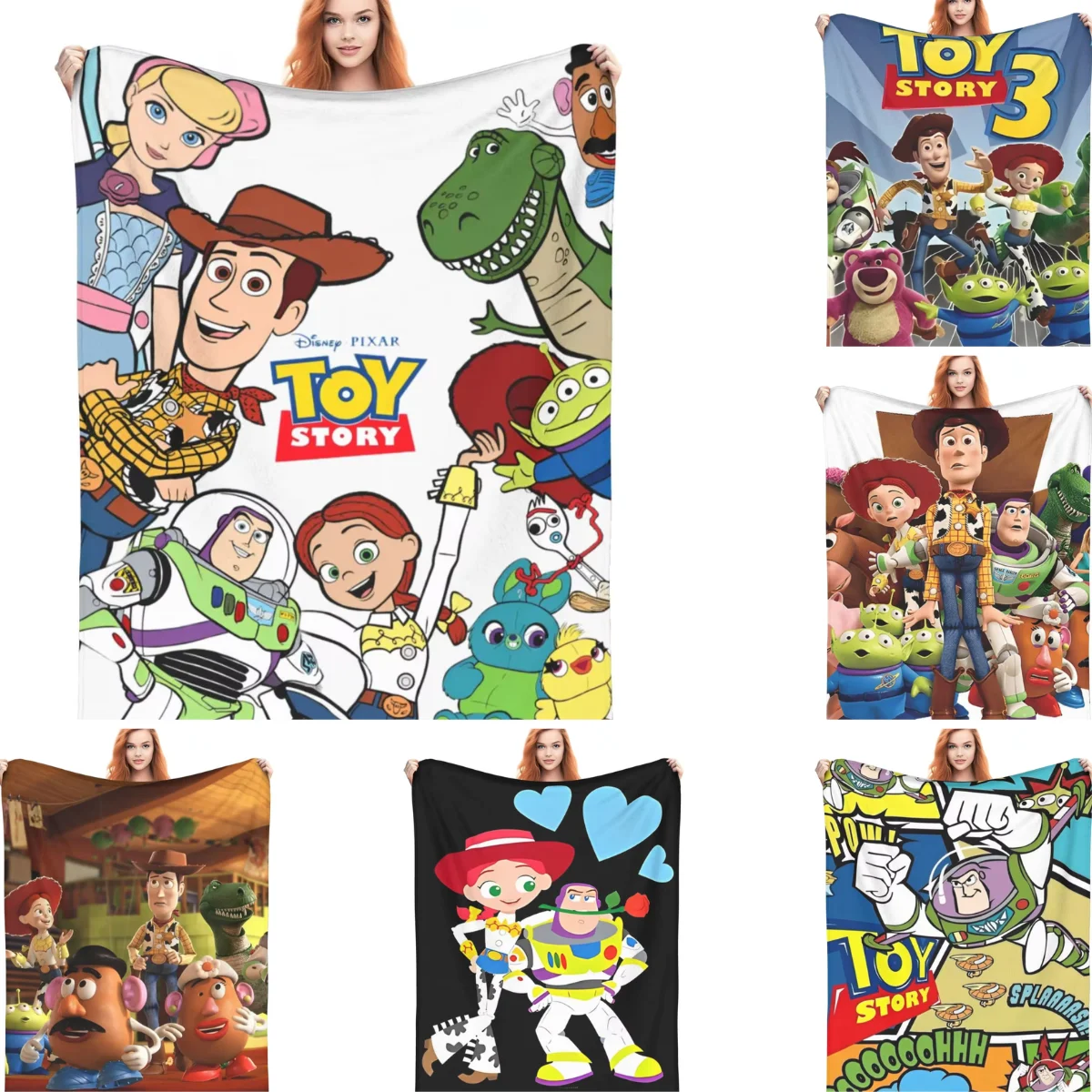 Pixar Panels Toy Story Flannel Blankets Buzz Lightyear Bedding Throws for Couch Chair Picnic Fluffy Bedspread Sofa Bed Cover