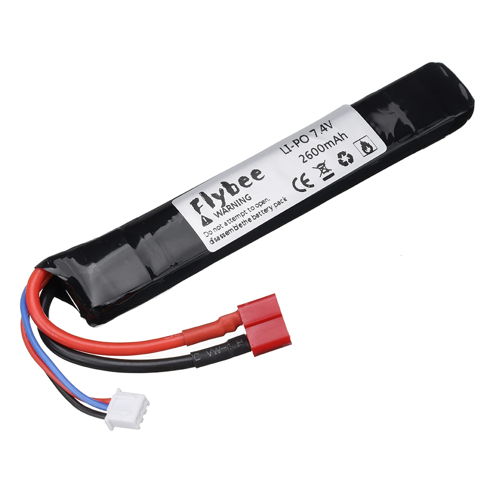 Batería Lipo de 7,4 v y 2600mAh para pistola de agua, batería con cargador para pistola de aire Airsoft BB, pistolas de juguete eléctricas #7,4mm