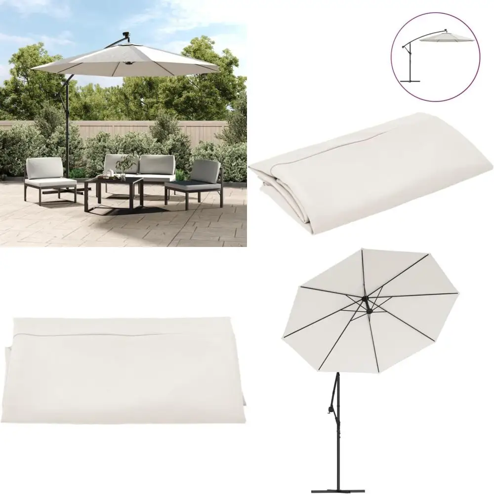 

polyester replacement fabric for outdoor umbrellas, sand white, 100% polyester, 137.8 inches, ideal for outdoor living and paras