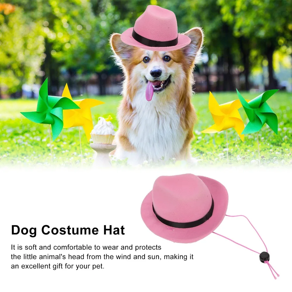 Mini Size Pet Cowboy Hat Light Weight Classic Style Dog Cowboy Hat Multiple Colors Soft Texture Pet Headwear Photo Prop