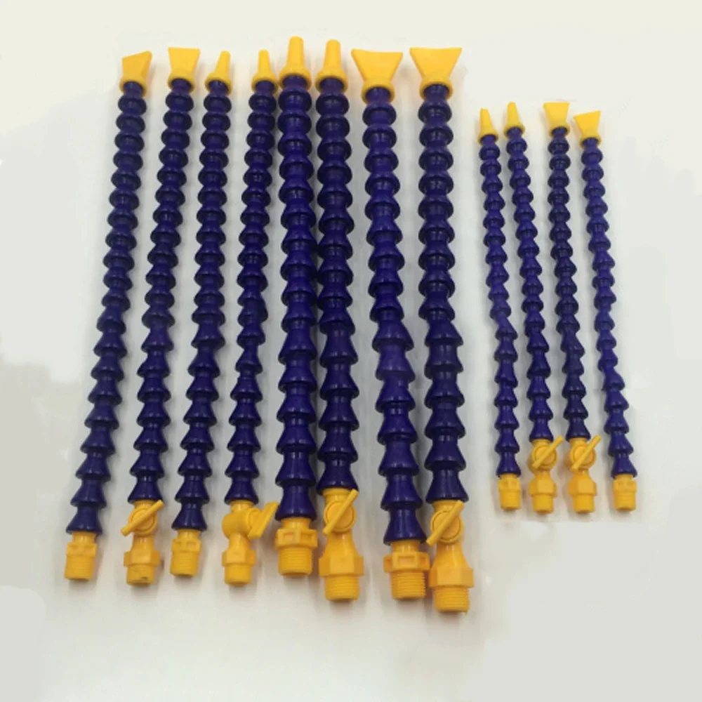 1/4 "3/8" 1/2 "bsp macho redondo/plano bocal plástico flexível água óleo refrigerante tubos mangueiras para máquina cnc torno 300mm-500mm