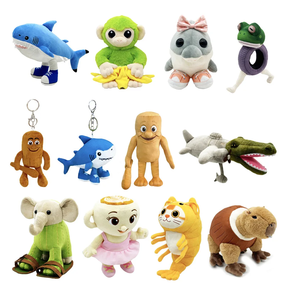 

Anime Tung Tung Sahur Plush Toys Animals Coffee Cup Stuffed Figure Tralalero Tralala Shark Plushie Doll Merch Birthday Xmas Gift