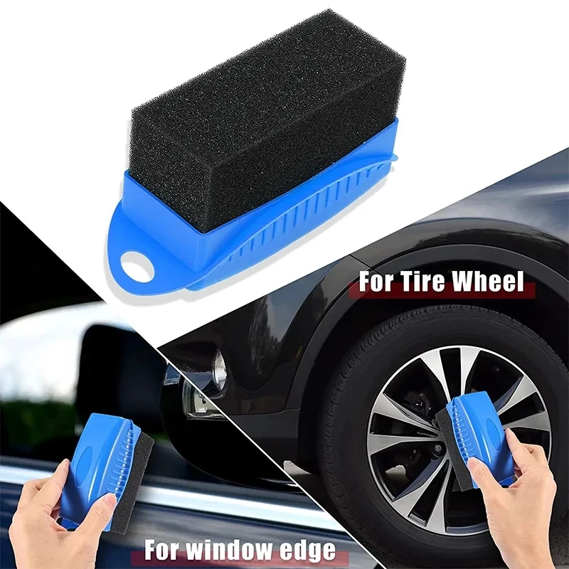 Car Wheel Polishing Waxing Sponge Brush With Cover ABS Washing Cleaning Tire Contour Dressing Applicator Pads Detail Accessories image 2