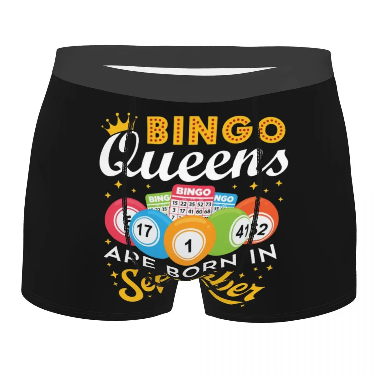 Male Fashion Bingo Queens Are Born In September Underwear Boxer Briefs Men Stretch Shorts Underpants