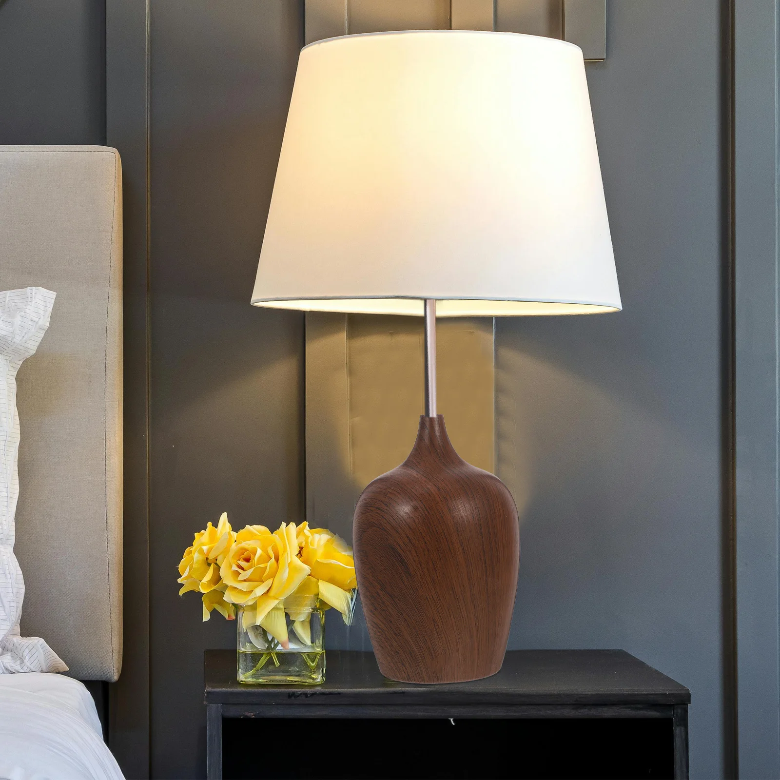 

Retro Metal Lamp Base Vintage Iron Vase Shape Solid DIY Table Light Stand Night Lamp Holder for Bedroom Living Room Study