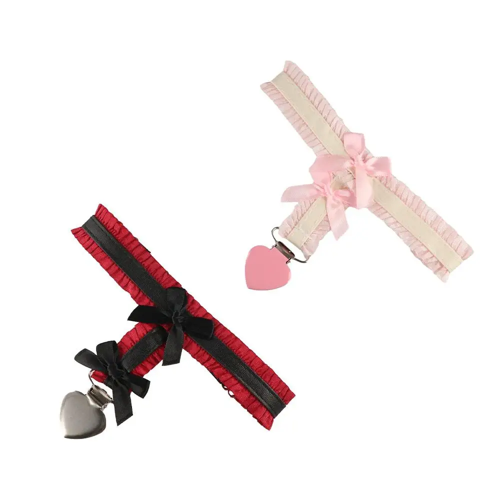 cute Alloy Lolita Leg Rings Elastic Band Love Heart Pendant Bow Leg Loops Tassel Pendant Lace Stretch Thigh Chain Girl