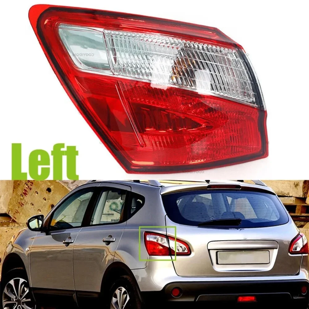 For Nissan Qashqai 2010 2011 2012-2014 EU Version Tail Light Outer Side Rear Brake Light Turn Signal Light Fog Lamp Accessories