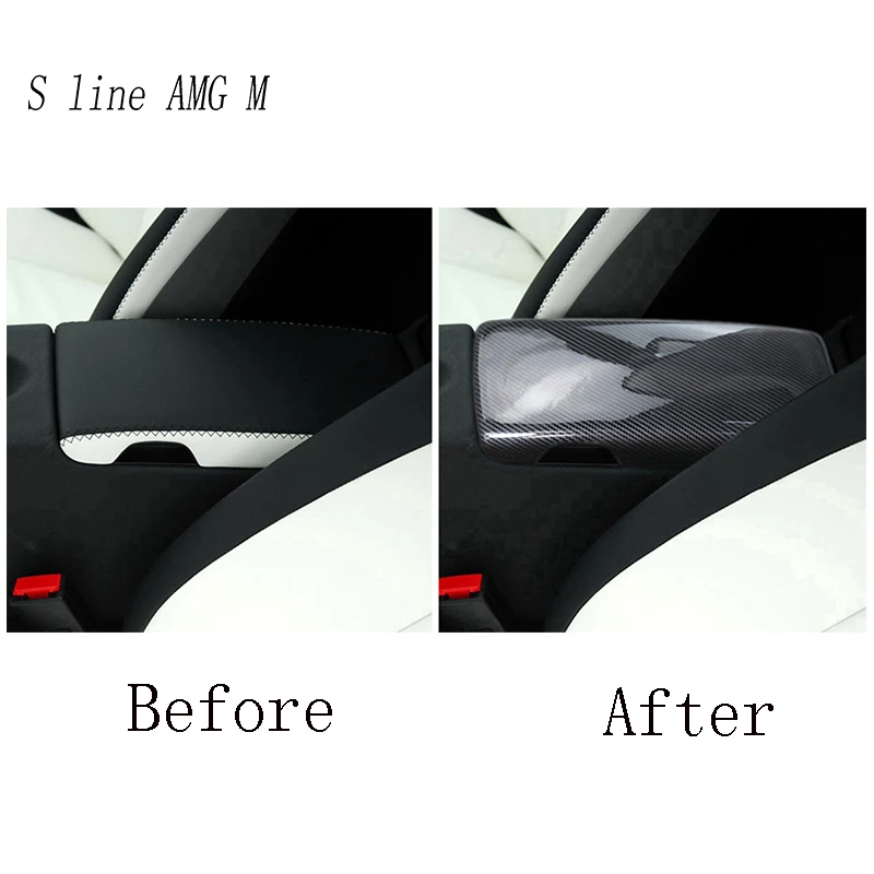 For Mercedes Benz SLK R171 2004-2010 class Car Sticker Stowing Tidying Armrest Box Panel Carbon fiber Cover Interior Accessories