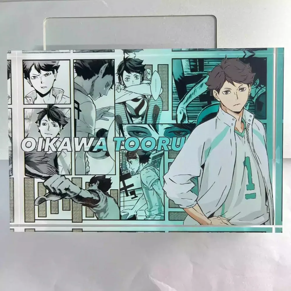 DIY Haikyuu!! Hinata Shoyo Tobio Kageyama Daichi Sawamura Acrylic Card Brick Original Self-produced Anime Movie Crystal Brick