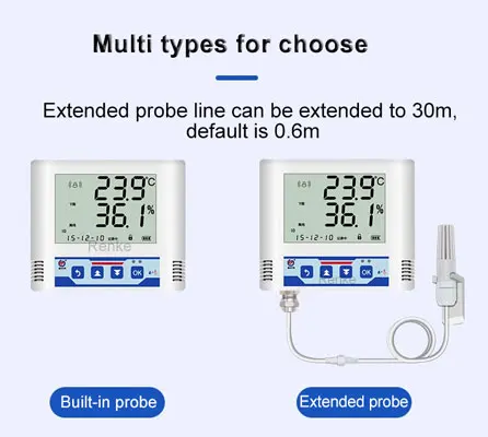 Registrador de dados de umidade e temperatura LCD RS485 de uso múltiplo de alta precisão com gravador
