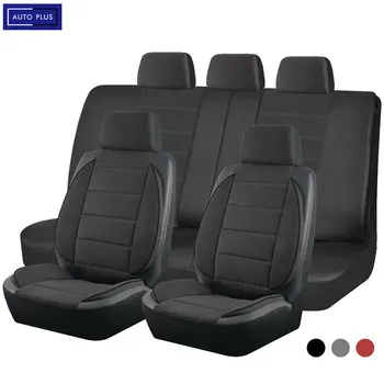 AUTO PLUS Housses universelles de siège de voiture en cuir, couvre-siège de voiture, modélisation latérale stéréo, peluche, adaptées à la plupart des accessoires d'intérieur de voiture