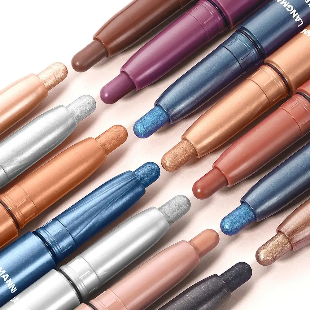 Ombretto in stick perlato impermeabile a 12 colori |   Trucco evidenziatore per occhi e viso ad alto pigmento a lunga durata