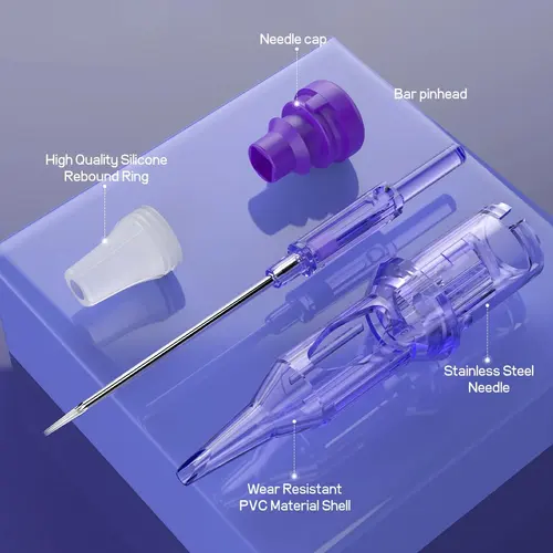 Imagen 2 del producto Agujas de cartucho de tatuaje Mast Pro, cartuchos de tatuaje universales de revestimiento redondo desechables RL, agujas de 0,18/0,25/0,30/0,35/0,40mm