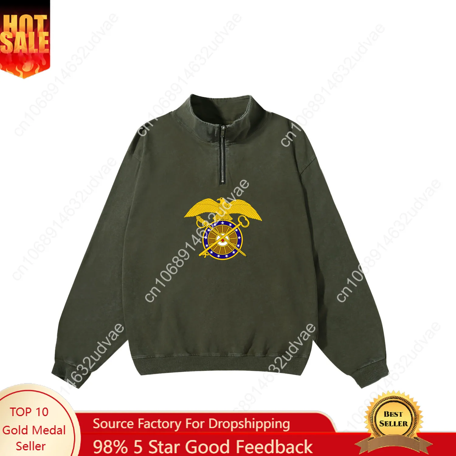 

US Army Branch Quartermaster Corps Retro Sweatshirt Man Woman Teenager Vintage Pullover Half Custom Made Tops Sleeved Tshirt