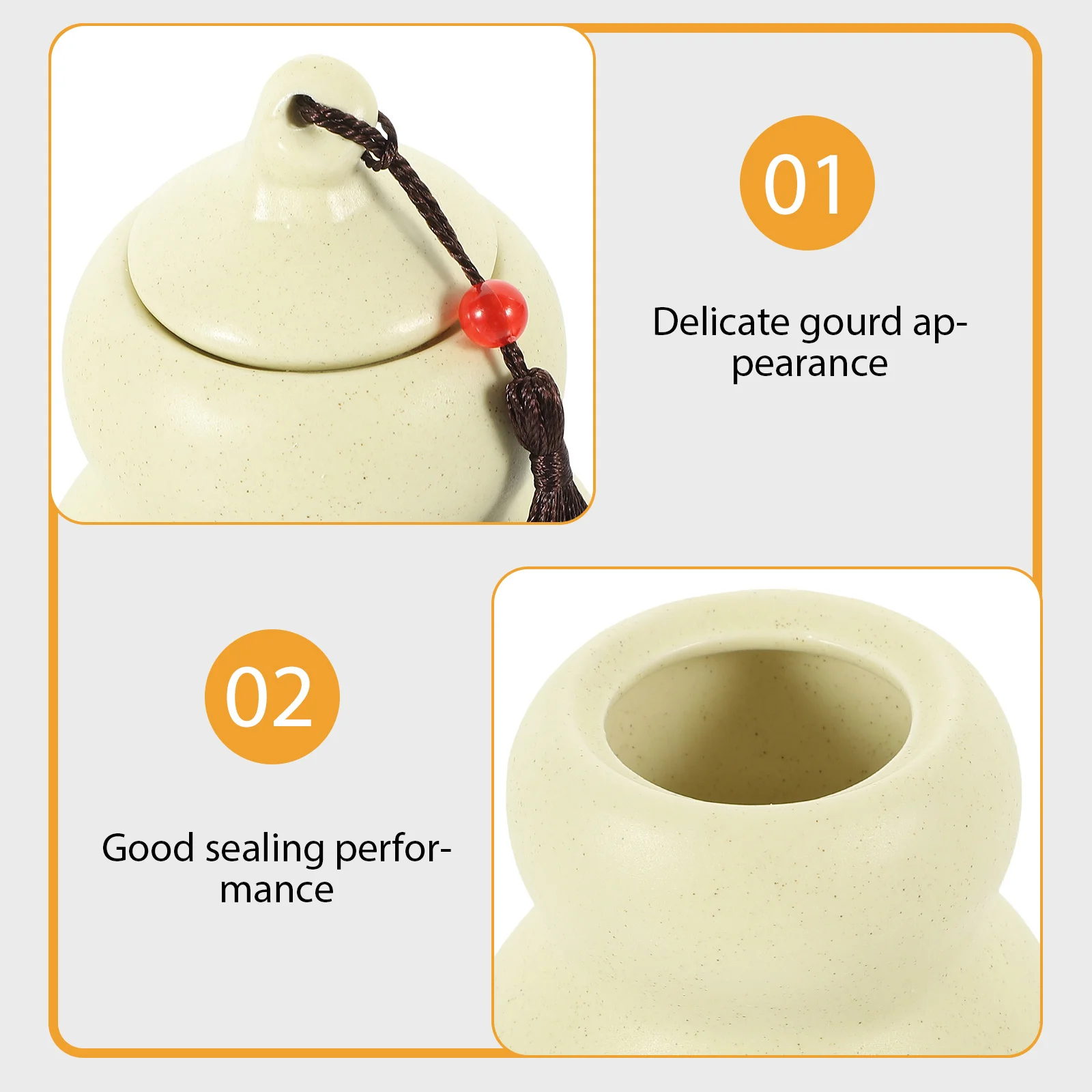 

Gourd Shaped Tea Jar Ceramic Storage Container with Tight Lid for Tea Leaves Coffee Beans Dried Fruits Household Decoration Gift