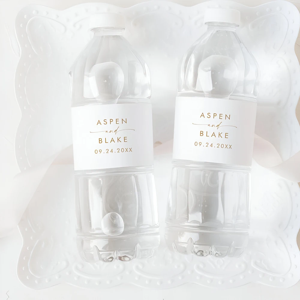 Personalized Water Bottle Label, Waterproof Stickers for Water Bottles, Wedding, Custom Label, 15 Pcs, 30Pcs