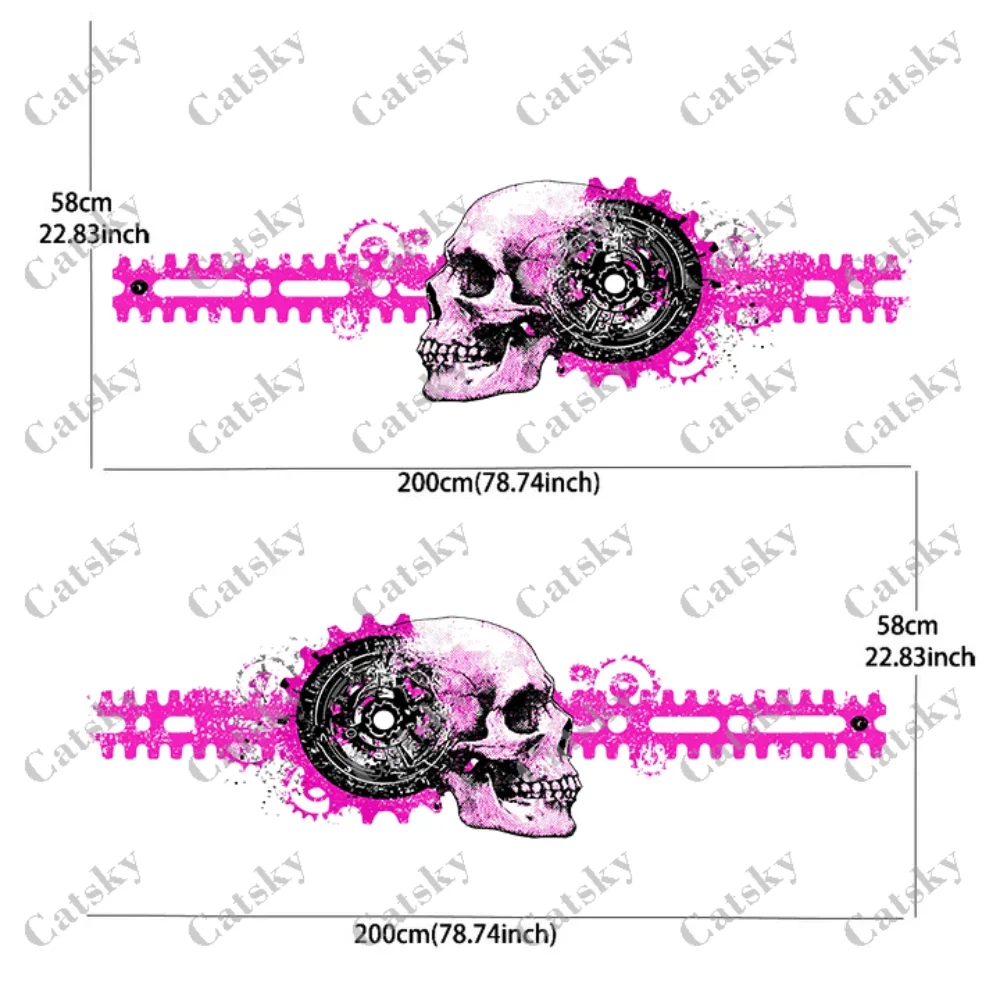 Wheel Spray Splashing Sawtooth Skull Decal Car Sticker for Car Truck Automotive Durable, Fade-Resistant, Easy to and Remove - En