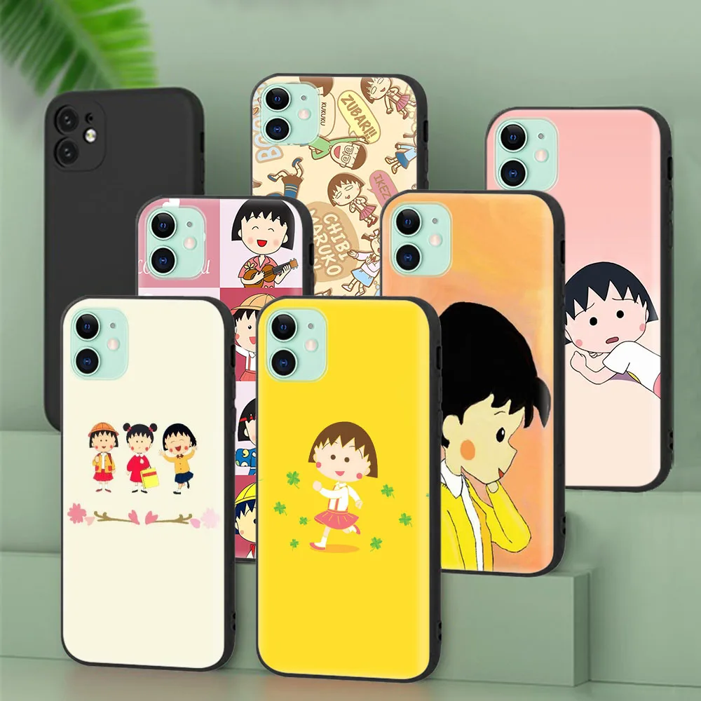 Étui de protection noir pour écouteurs Xiaomi, M6, F5, F6 Pro, C65, C55, C50, C51, 5G, Chibi Maruko