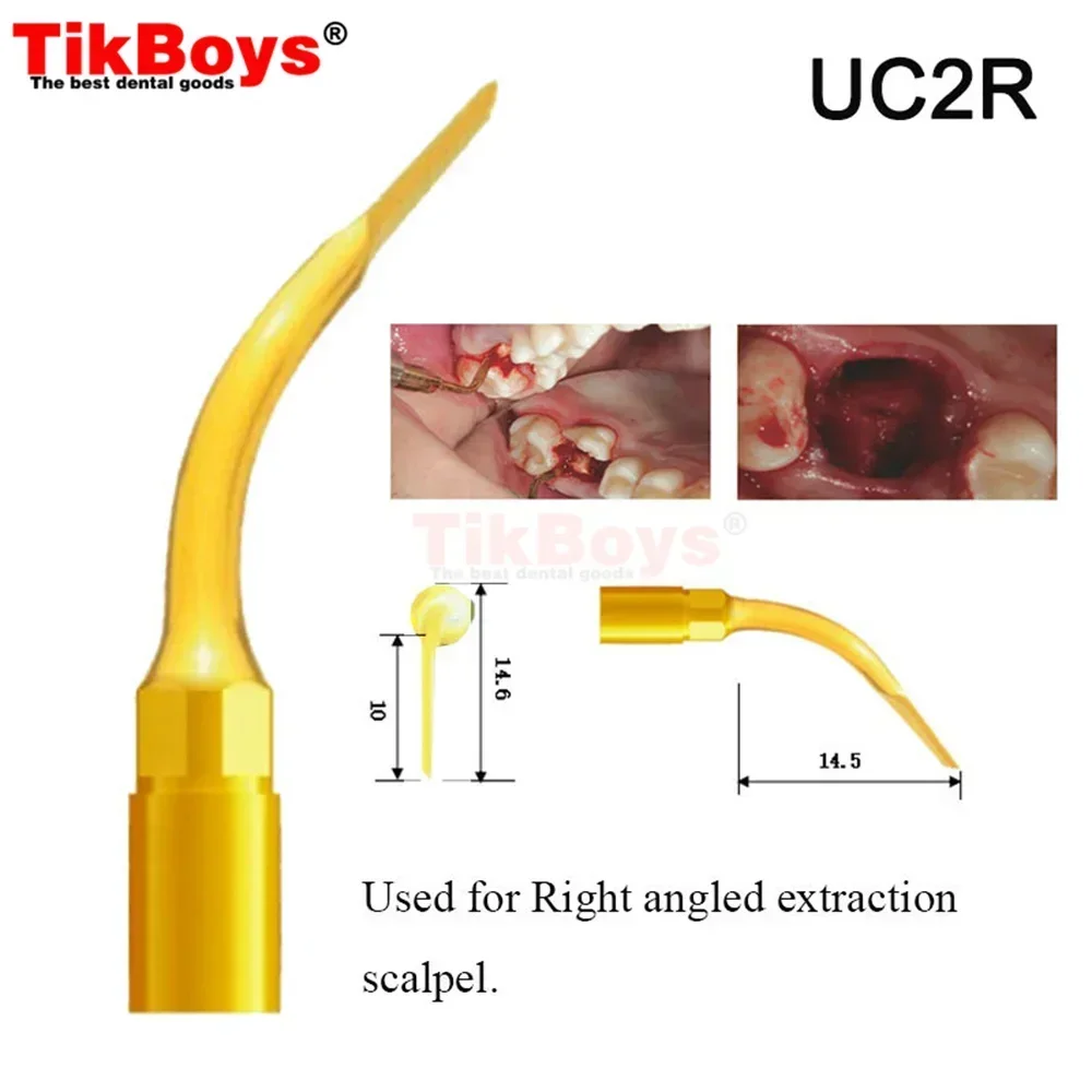 Escalador de extracción ultrasónico Dental UC1 UC2 UC3, punta de pieza de mano, punta de escalado para Mectron, herramientas de fracción de raíz de ankylosis