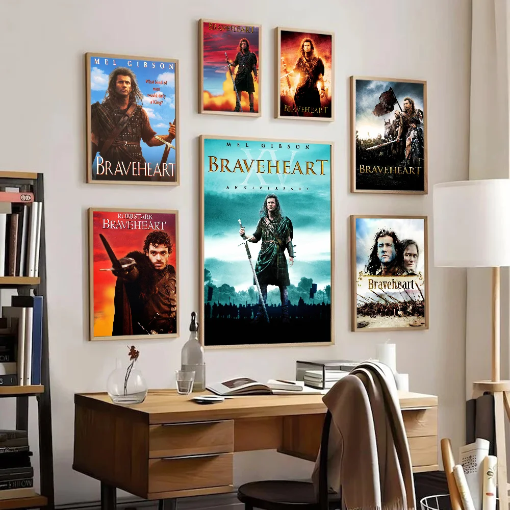 Braveheart-Póster adhesivo de películas clásicas de Europa y América, bricolaje, impresiones whiteaper, carteles, obras de arte, pintura decorativa Vintage