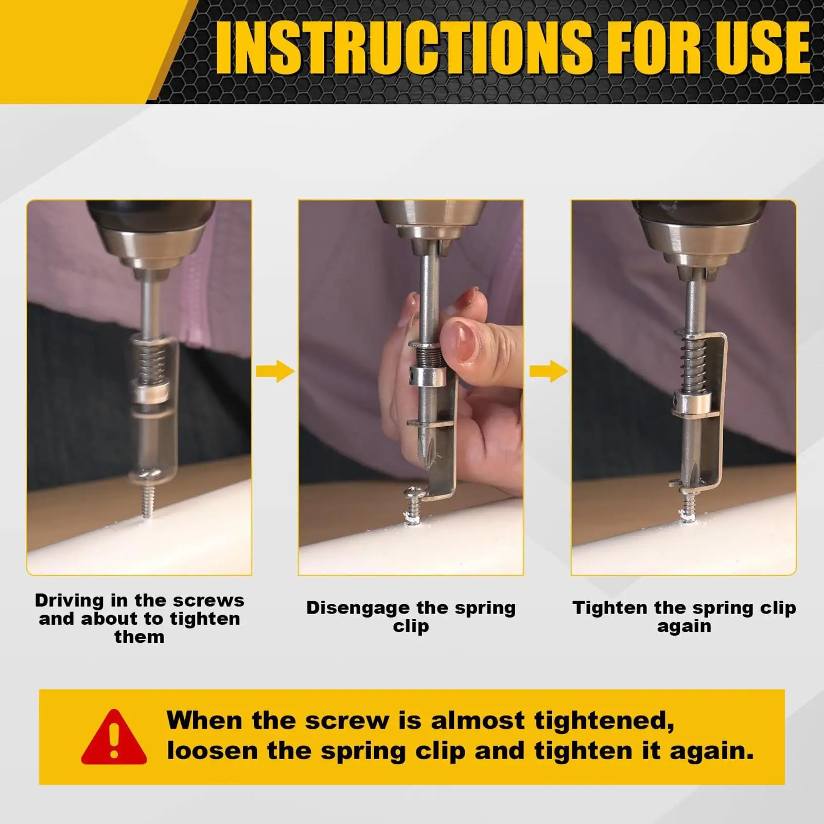 Portapunte per vite Portavite caricato a molla Strumento adattatore di fissaggio per punte Attacco a sgancio rapido per hardware di riparazione garage Casa